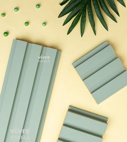 Green Pastels Linear Medium Mdf Louver Plain Colors 9x0.39 Ft - Pn 00093