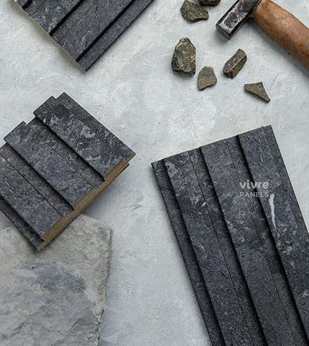 Black Marble Linear Medium Mdf Louver & Stone Matt 9x0.39 Ft - Pn 00097