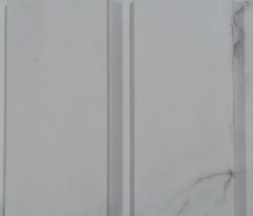 White Marble Linear Large Mdf Louver & Stone 9x0.39 Ft - Pn 00101