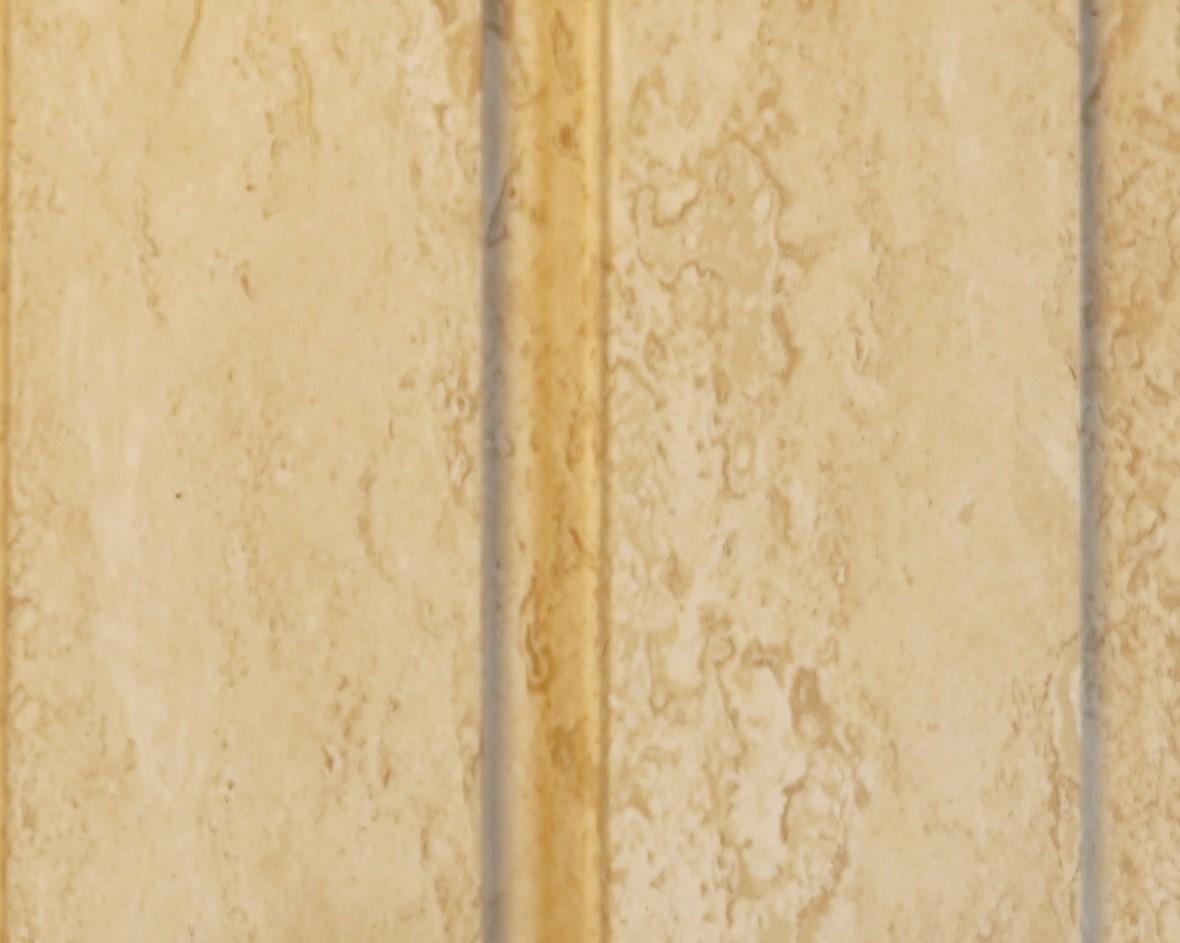Beige Marble Linear Large Mdf Louver & Stone 9x0.39 Ft - Pn 00102