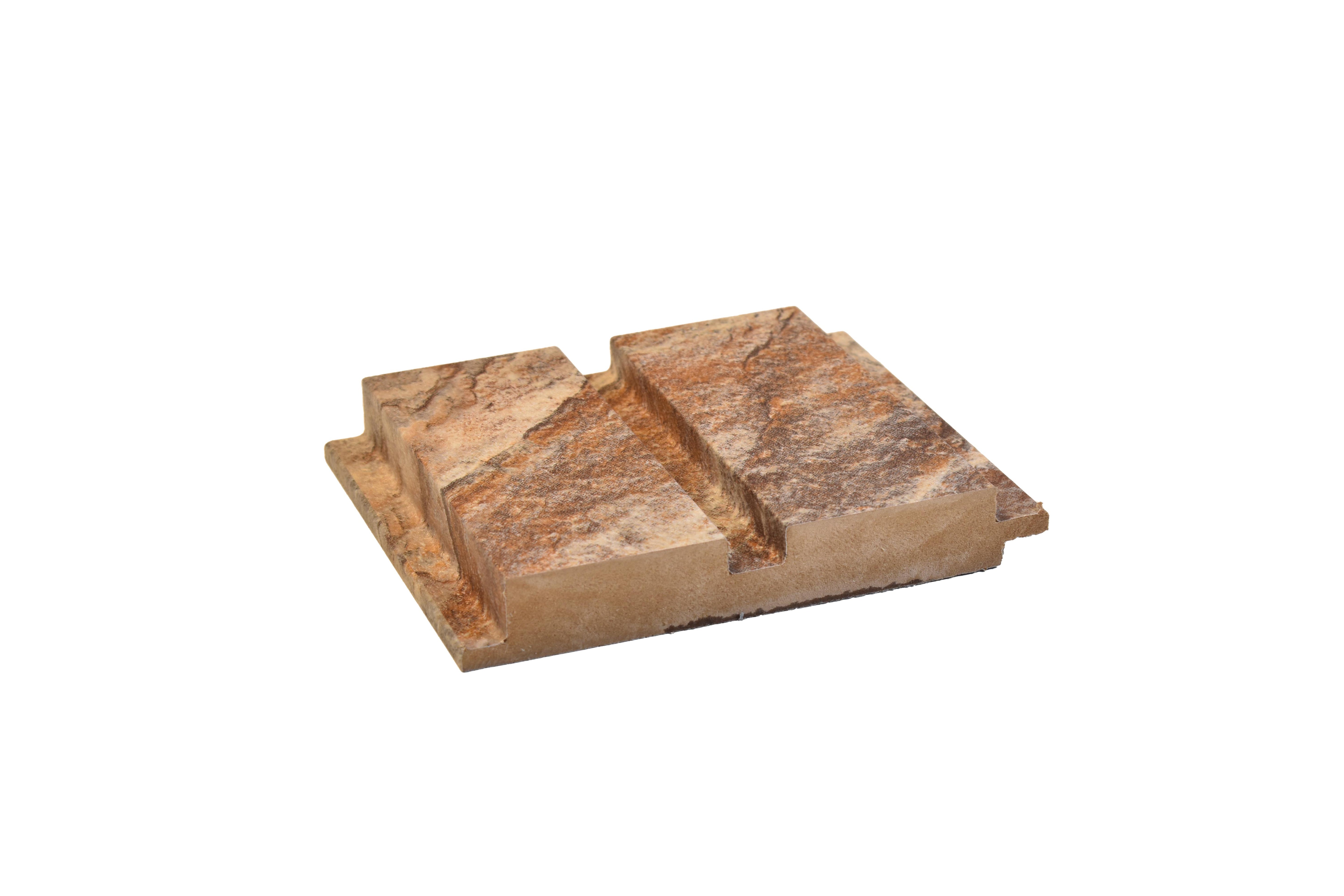 Brown Marble Linear Large Mdf Louver & Stone 9x0.39 Ft - Pn 00103