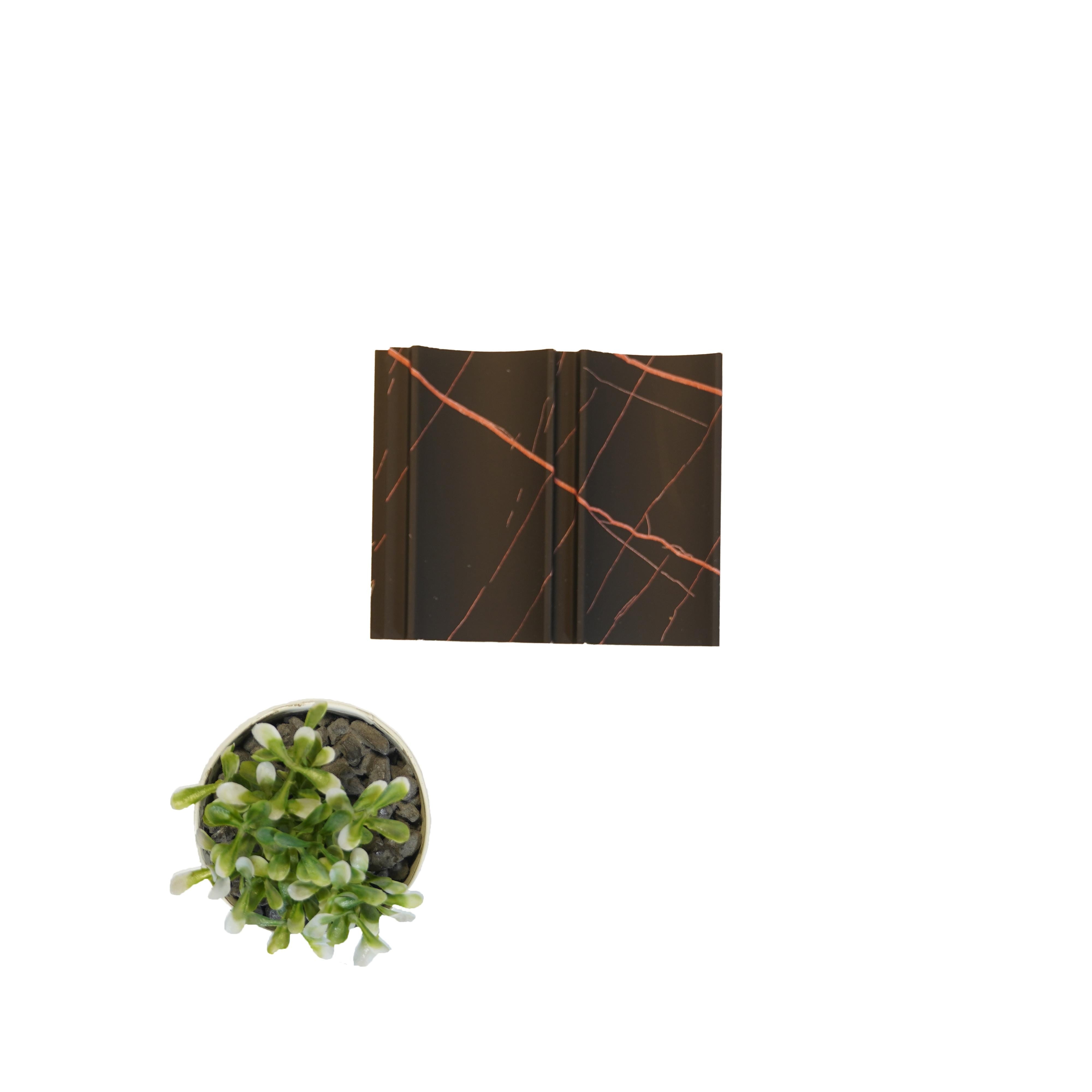 Black Marble Scoop Large Mdf Louver & Stone 9x0.39 Ft - Pn 00104