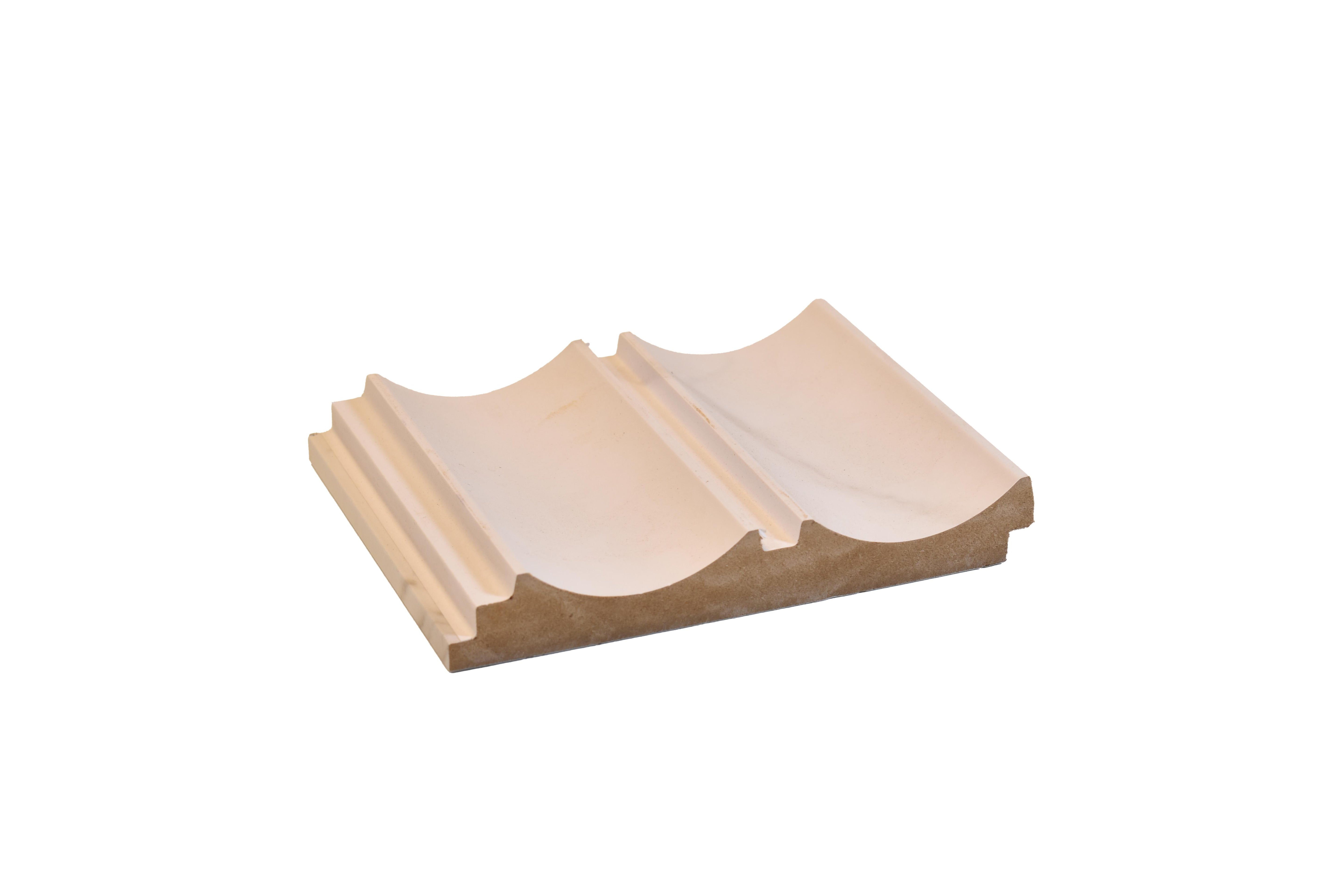 White Marble Scoop Large Mdf Louver & Stone 9x0.39 Ft - Pn 00105