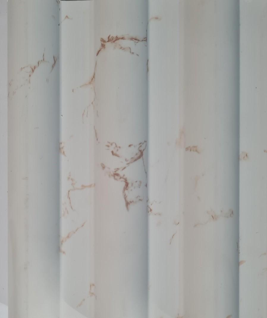 Charcoal Louvers Panel Marble & Stone White 8x0.41 Ft - Pn 00556