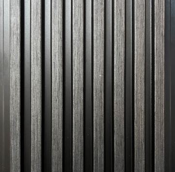 Octa Design Charcoal Louvers Wood Black 8x0.41 Ft - Pn 00837