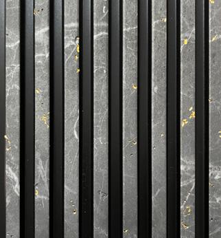 Octa Design Charcoal Louvers Marble & Stone Grey 8x0.41 Ft - Pn 00842