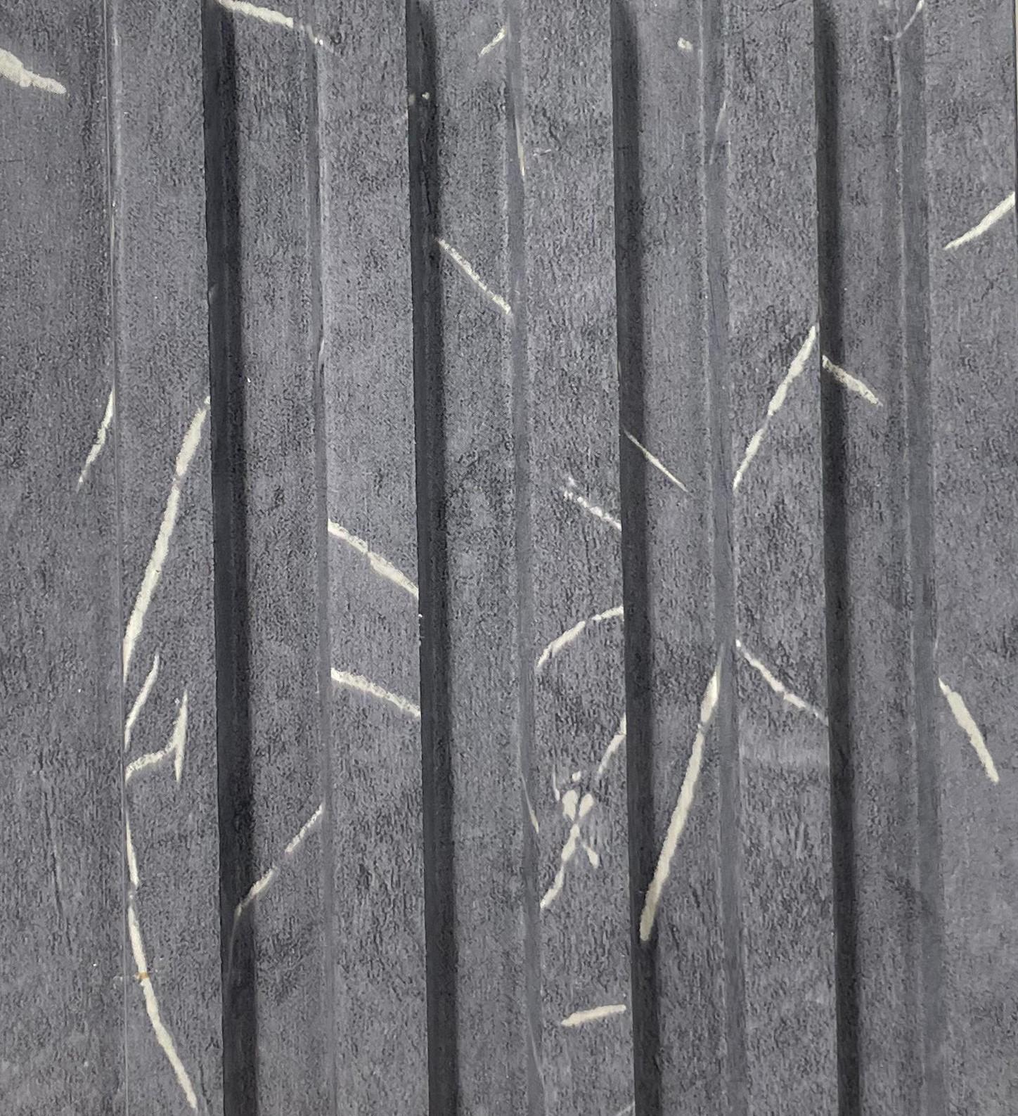 Charcoal Louvers Panel Wood Grey 8x0.41 Ft - Pn 00906