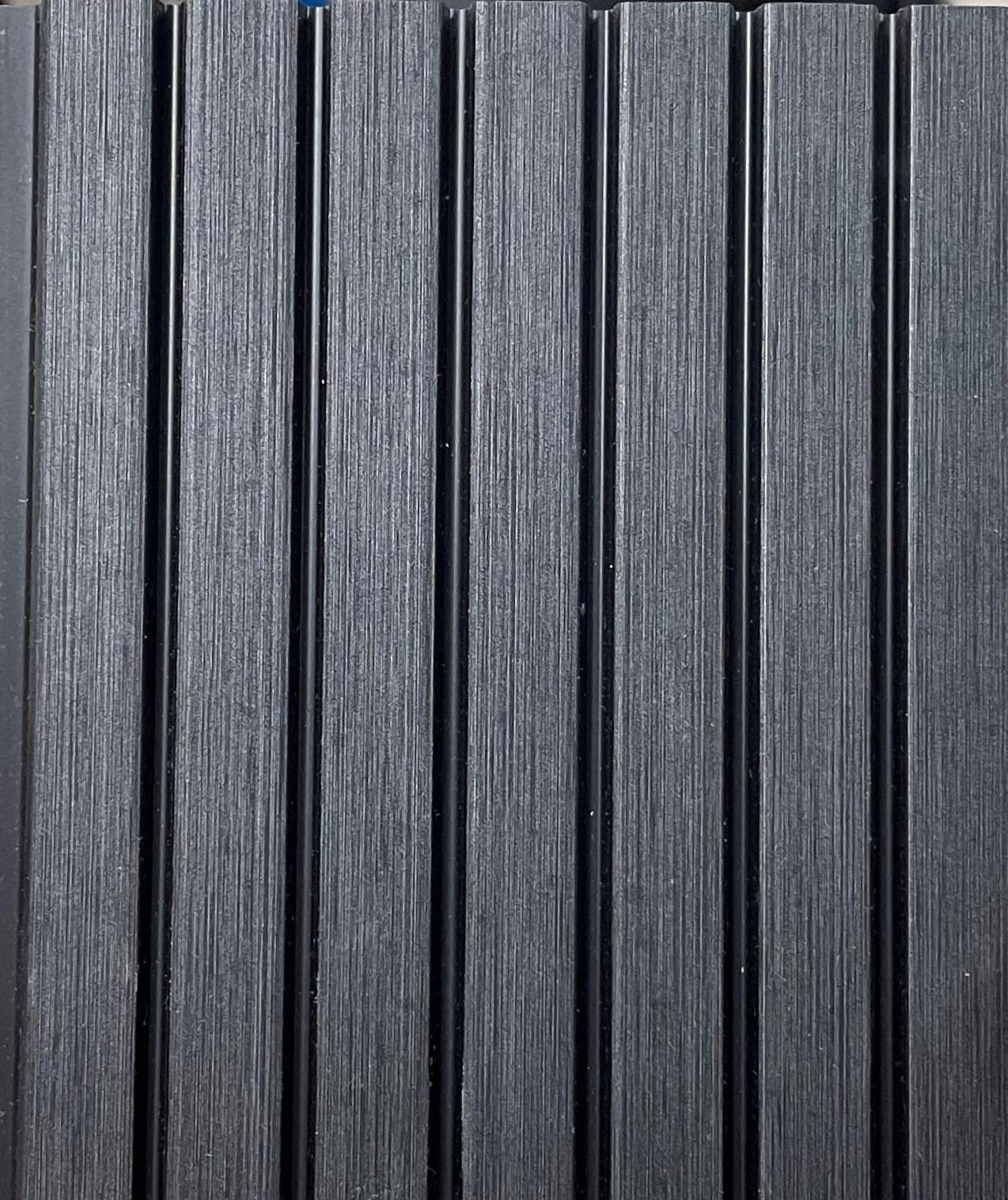 Charcoal Louvers Panel Wood Grey 8x0.41 Ft - Pn 00909