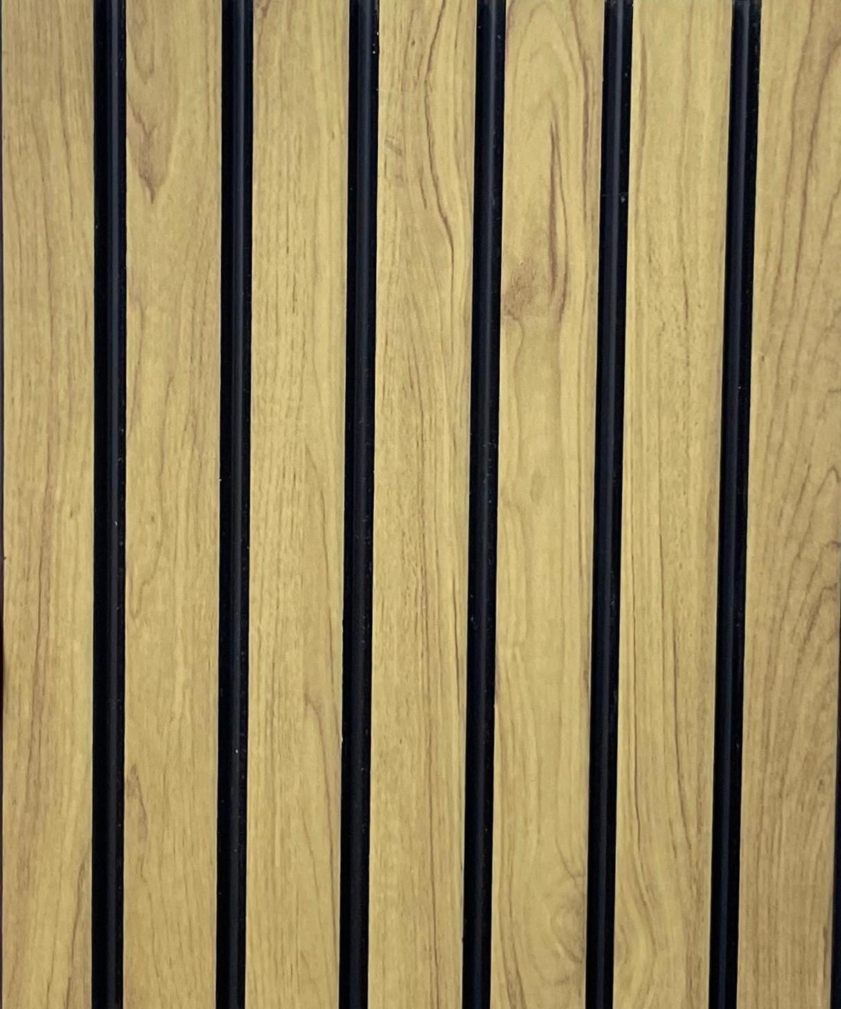 Charcoal Louvers Panel Wood Brown 8x0.41 Ft - Pn 00910
