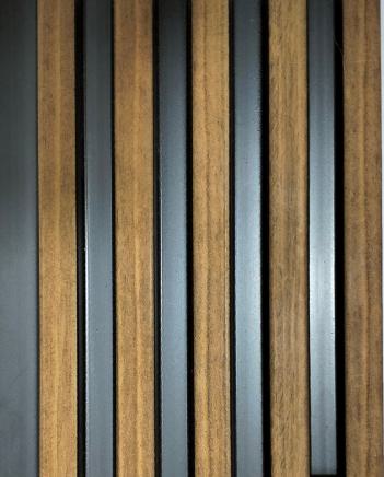 Brown Wood Charcoal Panel Louver 8x0.42 Ft - Pn 01432