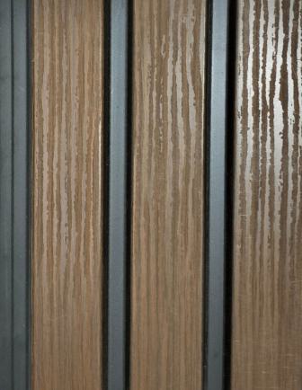 Brown Wood Charcoal Panel Louver 8x0.42 Ft - Pn 01434