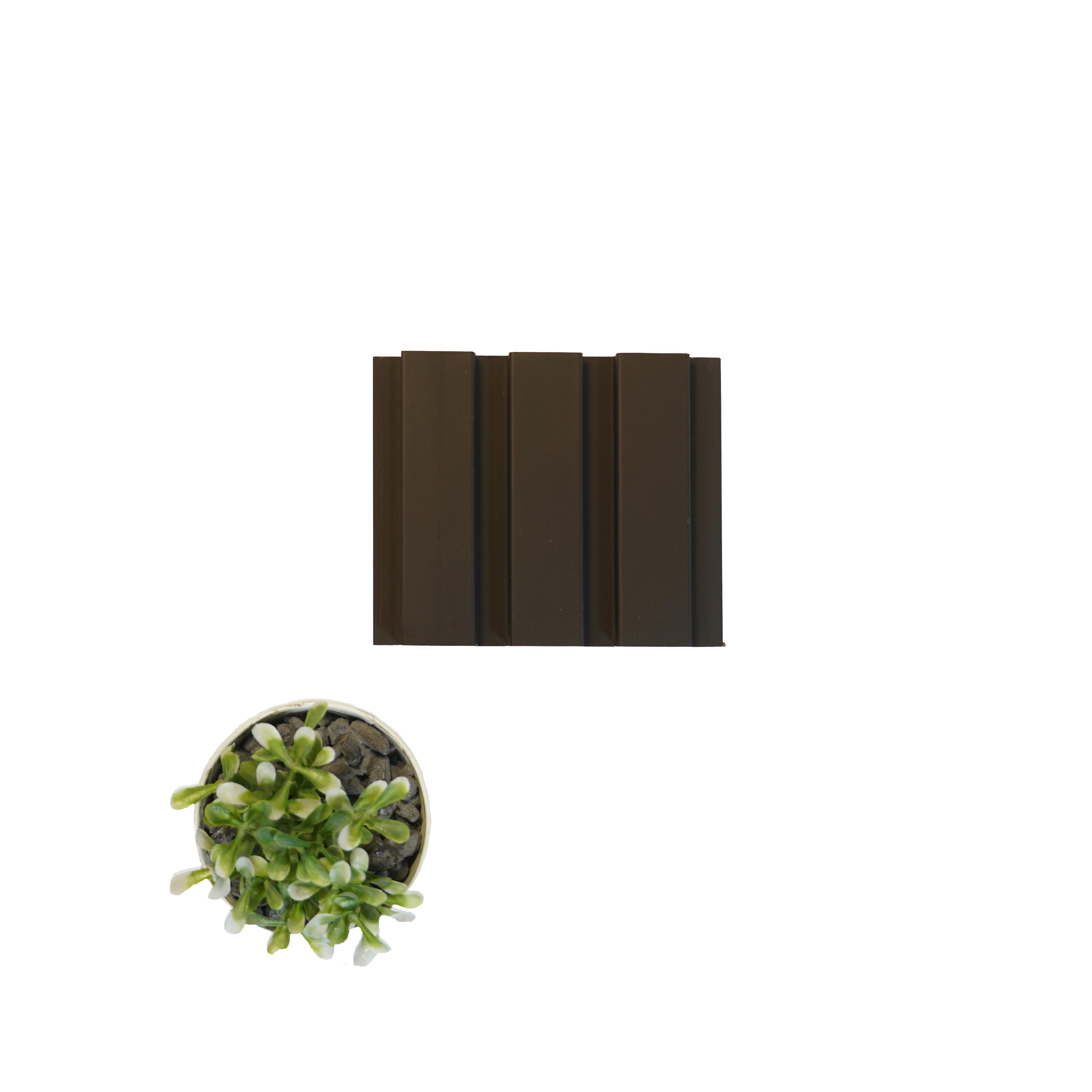 Soft Black Mdf Louvers Panel Plain Colors 9x0.39 Ft - Pn 01636