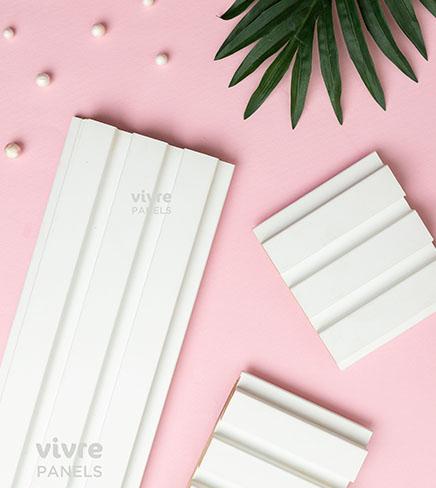 Soft White Mdf Louvers Plain Colors 9x0.39 Ft - Pn 01637