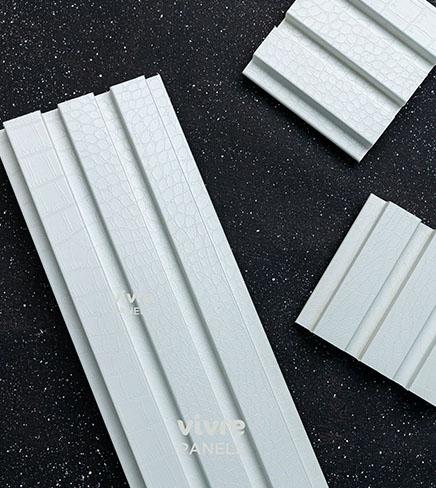 Faux Crocodile Mdf Louvers Fabric White 9x0.39 Ft - Pn 01638