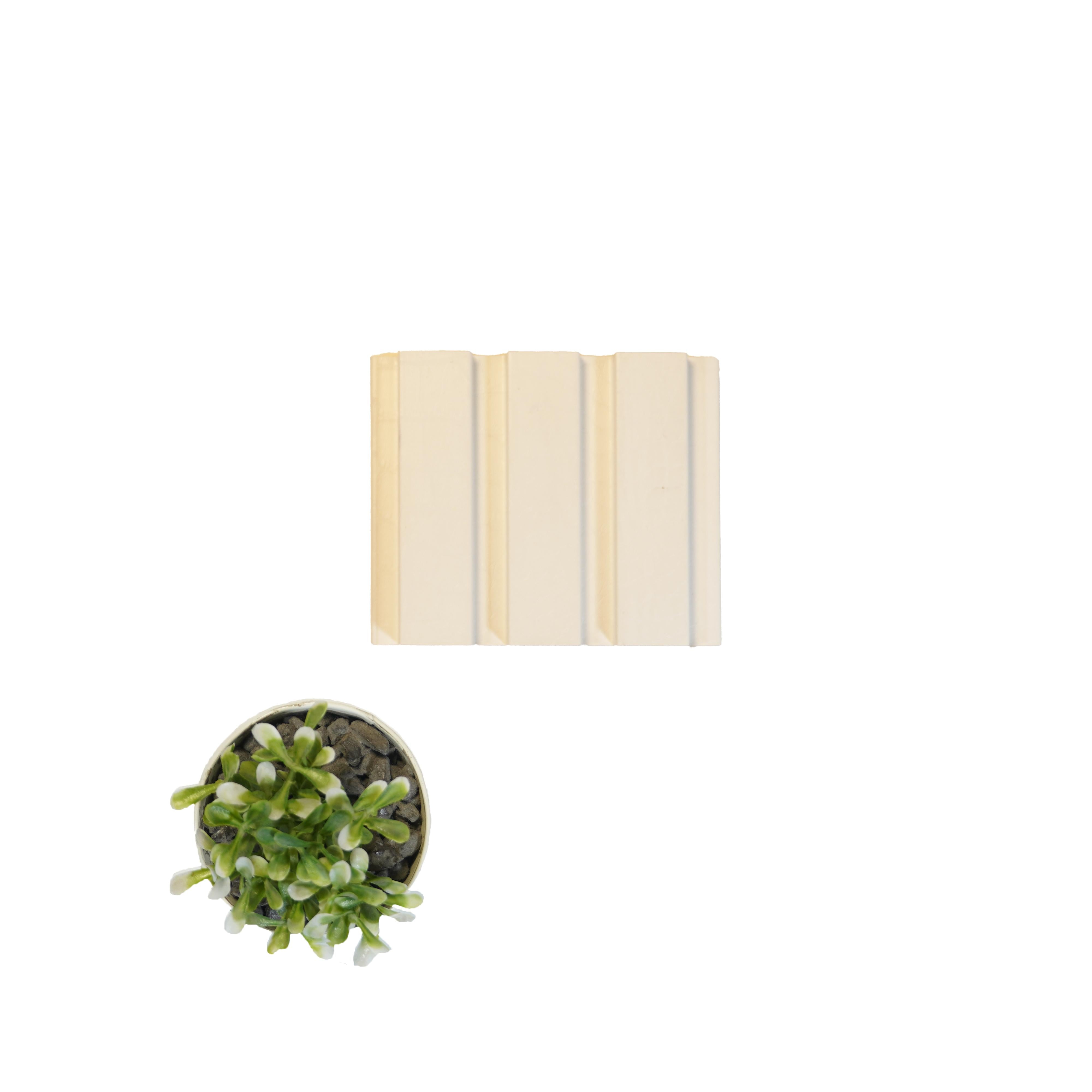 Faux Crocodile Mdf Louvers Fabric White 9x0.39 Ft - Pn 01638