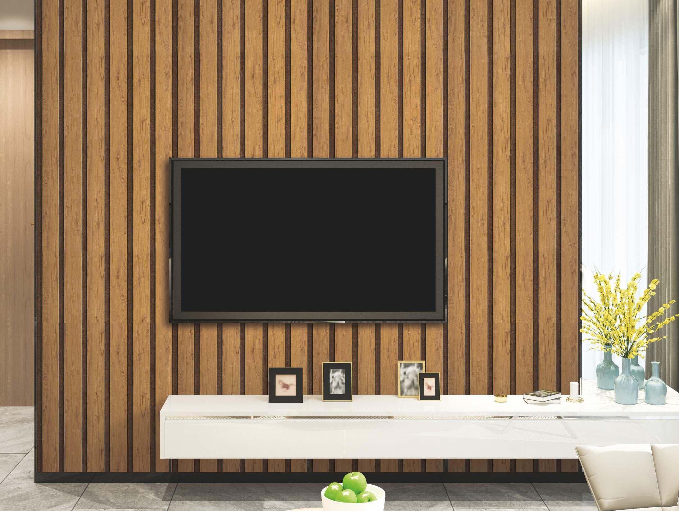 Copper Pine Charcoal Louvers Wood Brown 8x1 Ft - Pn 01643