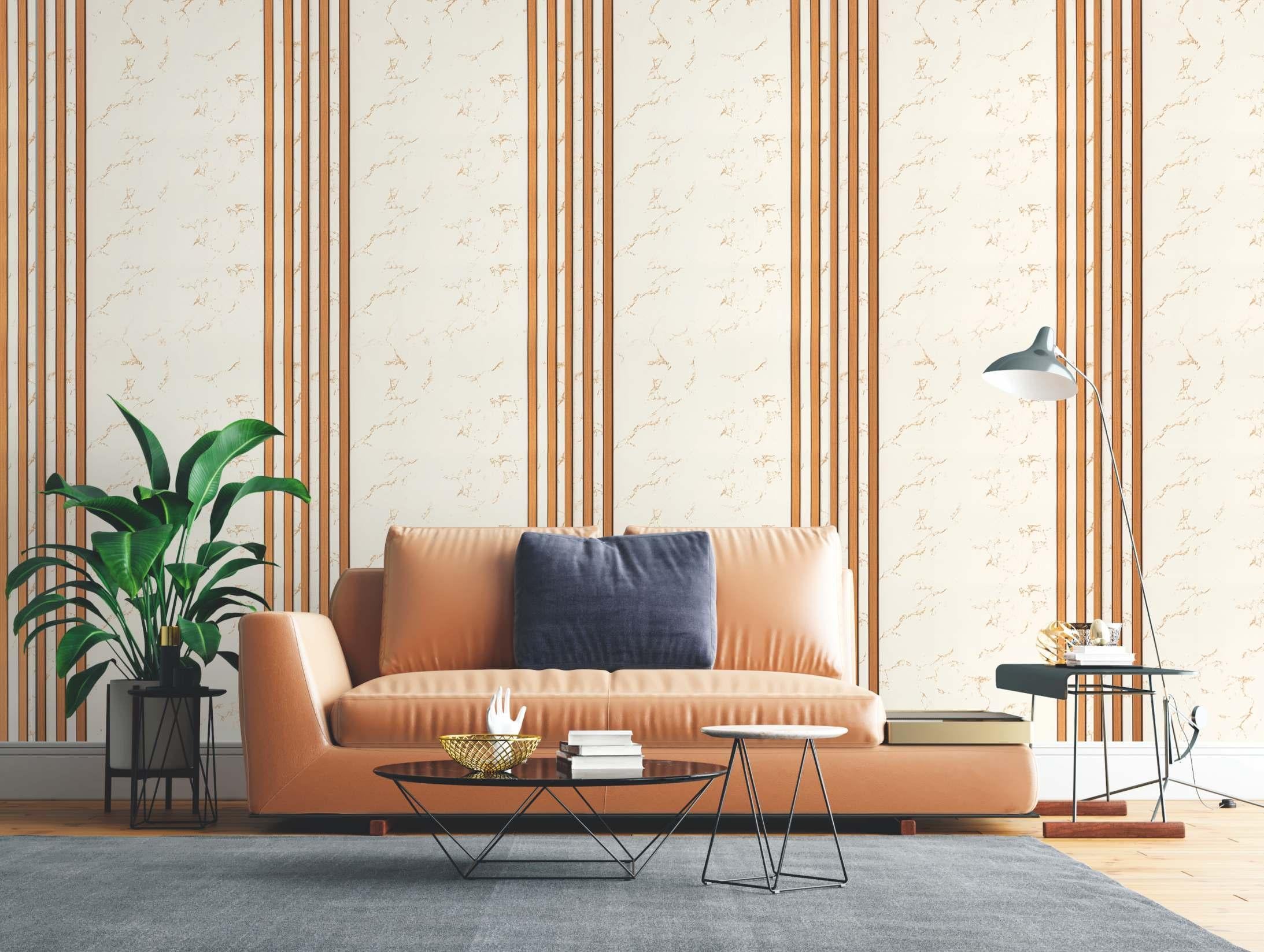 Orange Marble Charcoal Louvers & Stone White 8x1 Ft - Pn 01649