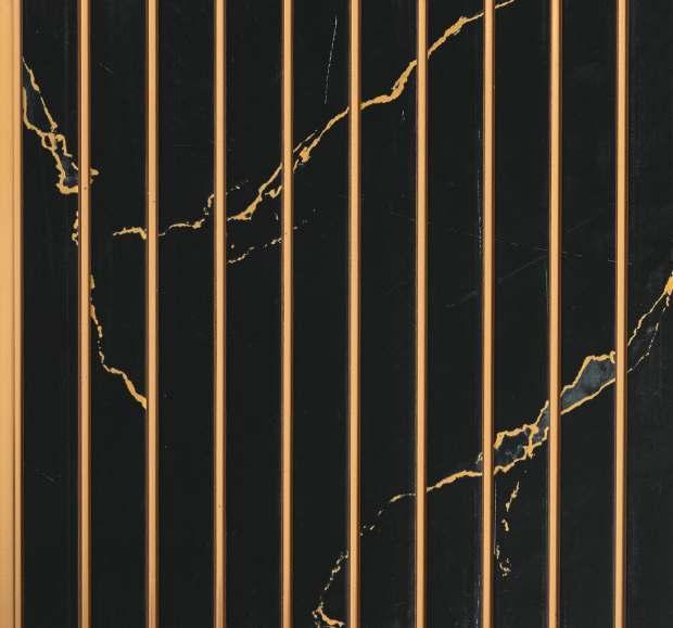 Black Gold Charcoal Louvers Marble & Stone 8x1 Ft - Pn 01655