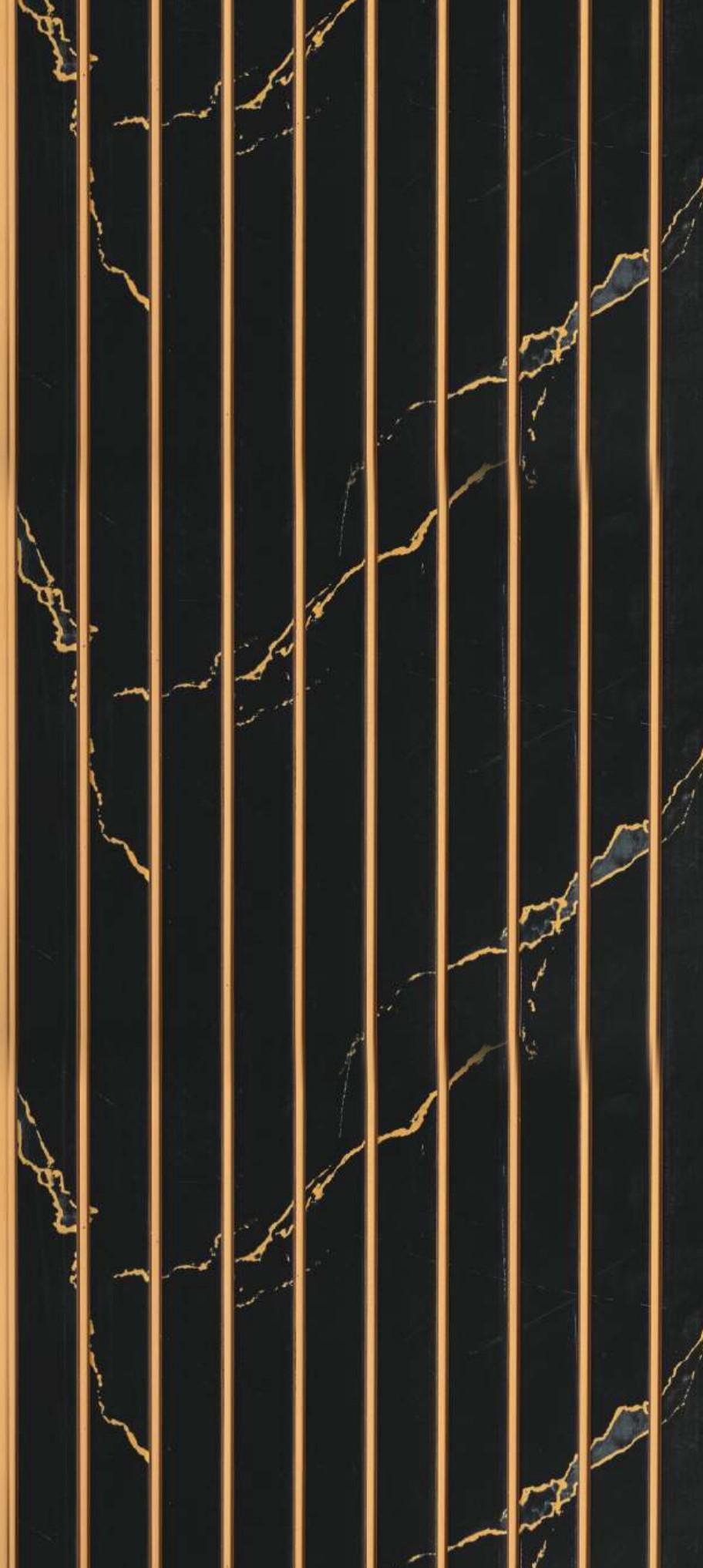 Black Gold Charcoal Louvers Marble & Stone 8x1 Ft - Pn 01655