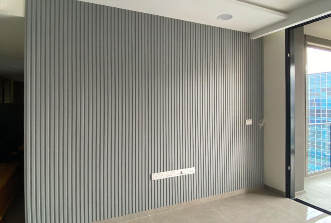 Plain Colour Finish Grey Mdf Louvers Colors 8x0.41 Ft - Pn 02245