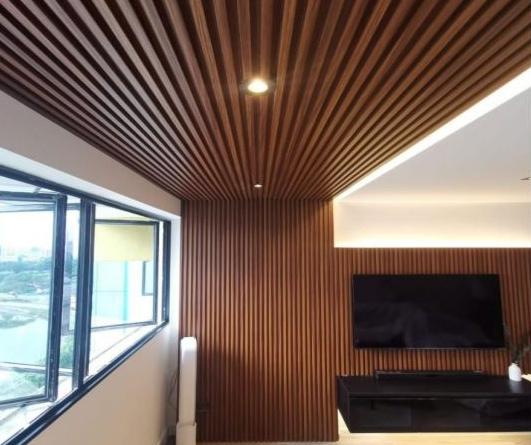 Wood Finish Brown Mdf Louvers 8x0.41 Ft - Pn 02252
