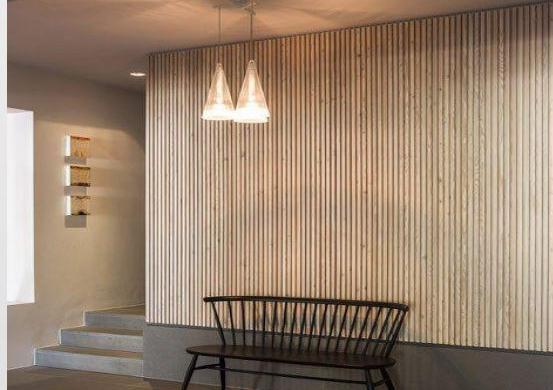 Wood Finish Beige Mdf Louvers 8x0.41 Ft - Pn 02264