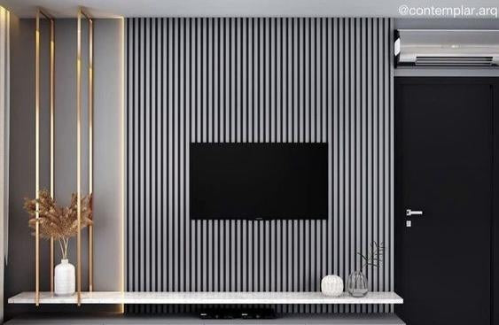 Wood Finish Grey Mdf Louvers 8x0.41 Ft - Pn 02265