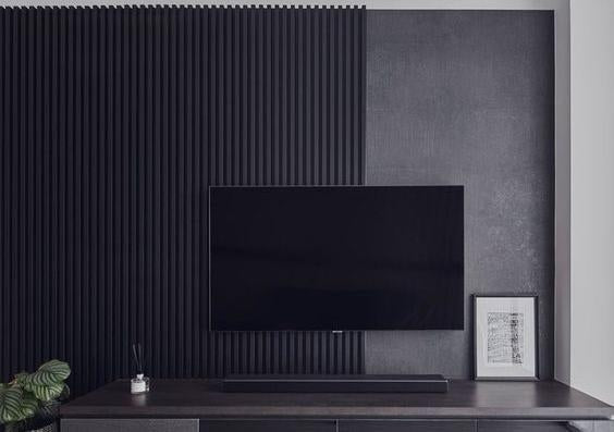 Patterned Finish Black Mdf Louvers Designer 8x0.41 Ft - Pn 02266