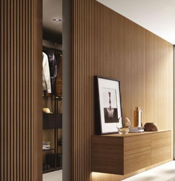 Wood Finish Brown Mdf Louvers 10x0.41 Ft - Pn 02273