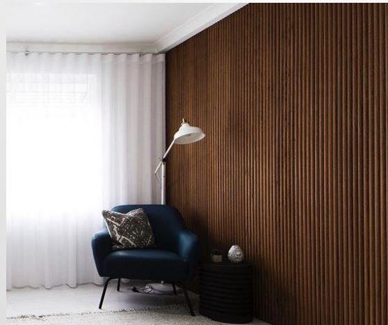 Wood Finish Brown Mdf Louvers 10x0.41 Ft - Pn 02274