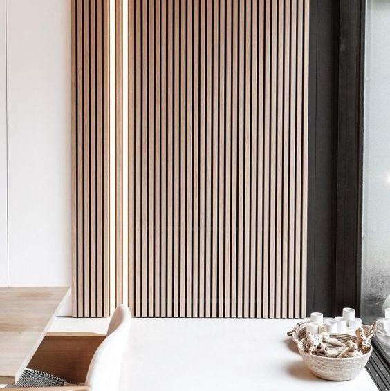 Wood Finish Beige Mdf Louvers 10x0.41 Ft - Pn 02280