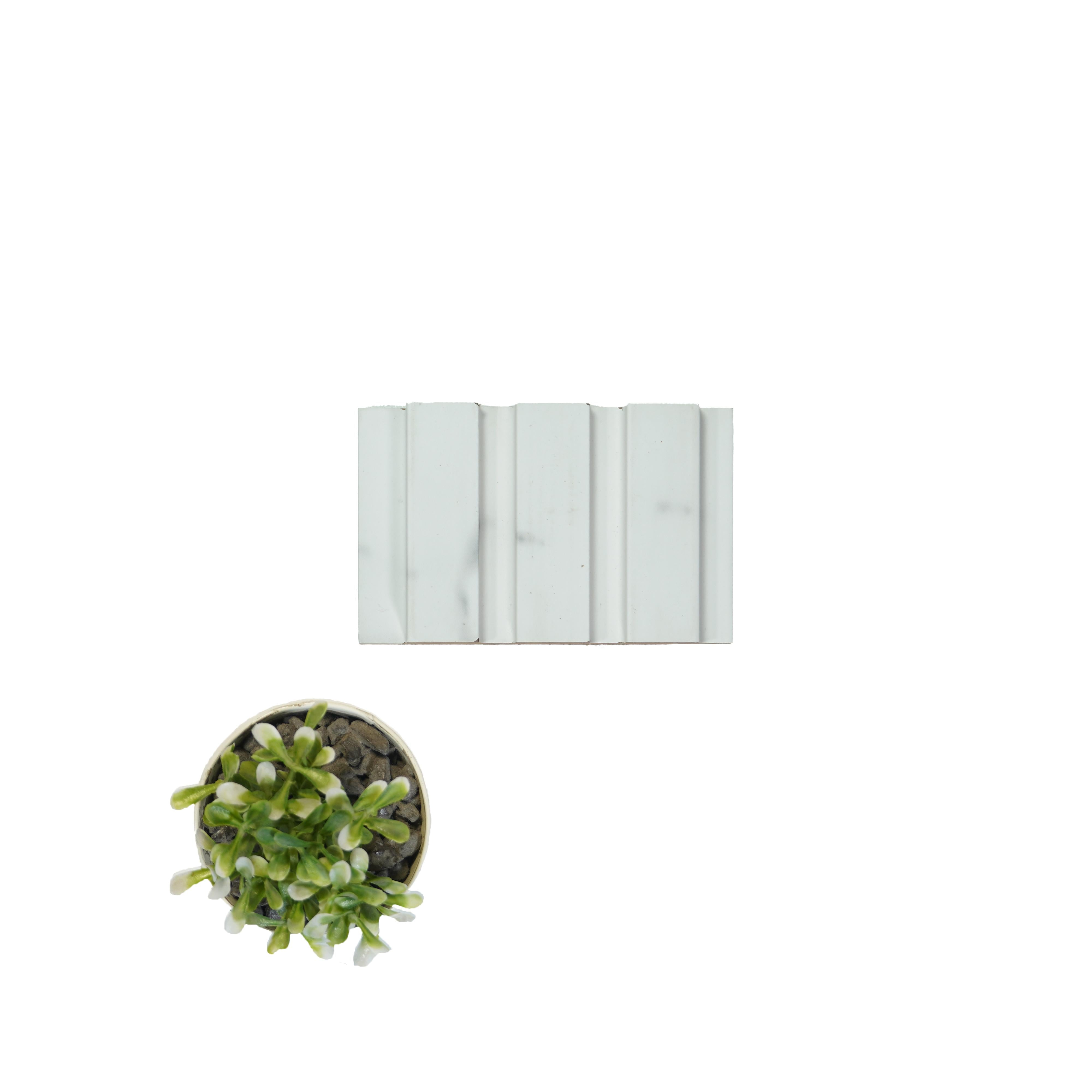 Marble Finish White Mdf Louvers & Stone 10x0.41 Ft - Pn 02289