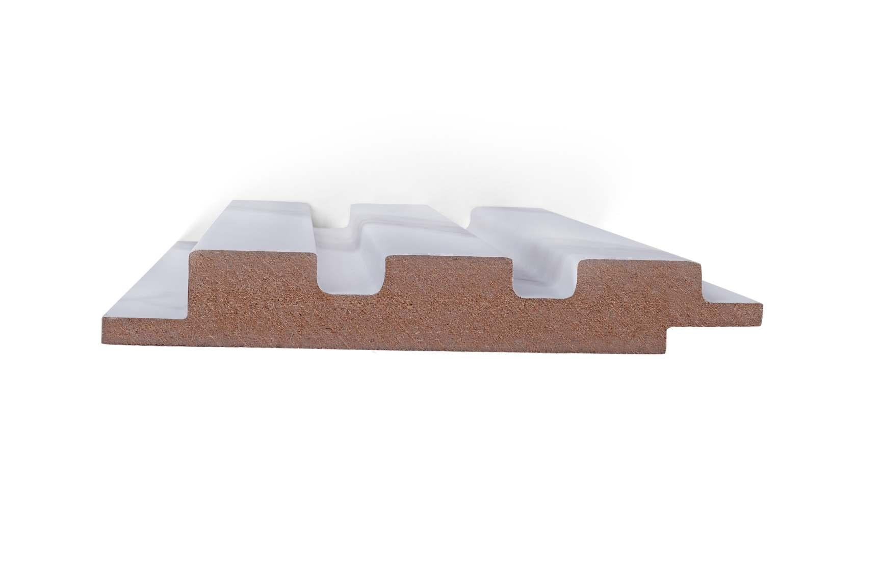 Marble Finish White Mdf Louvers & Stone 10x0.41 Ft - Pn 02289