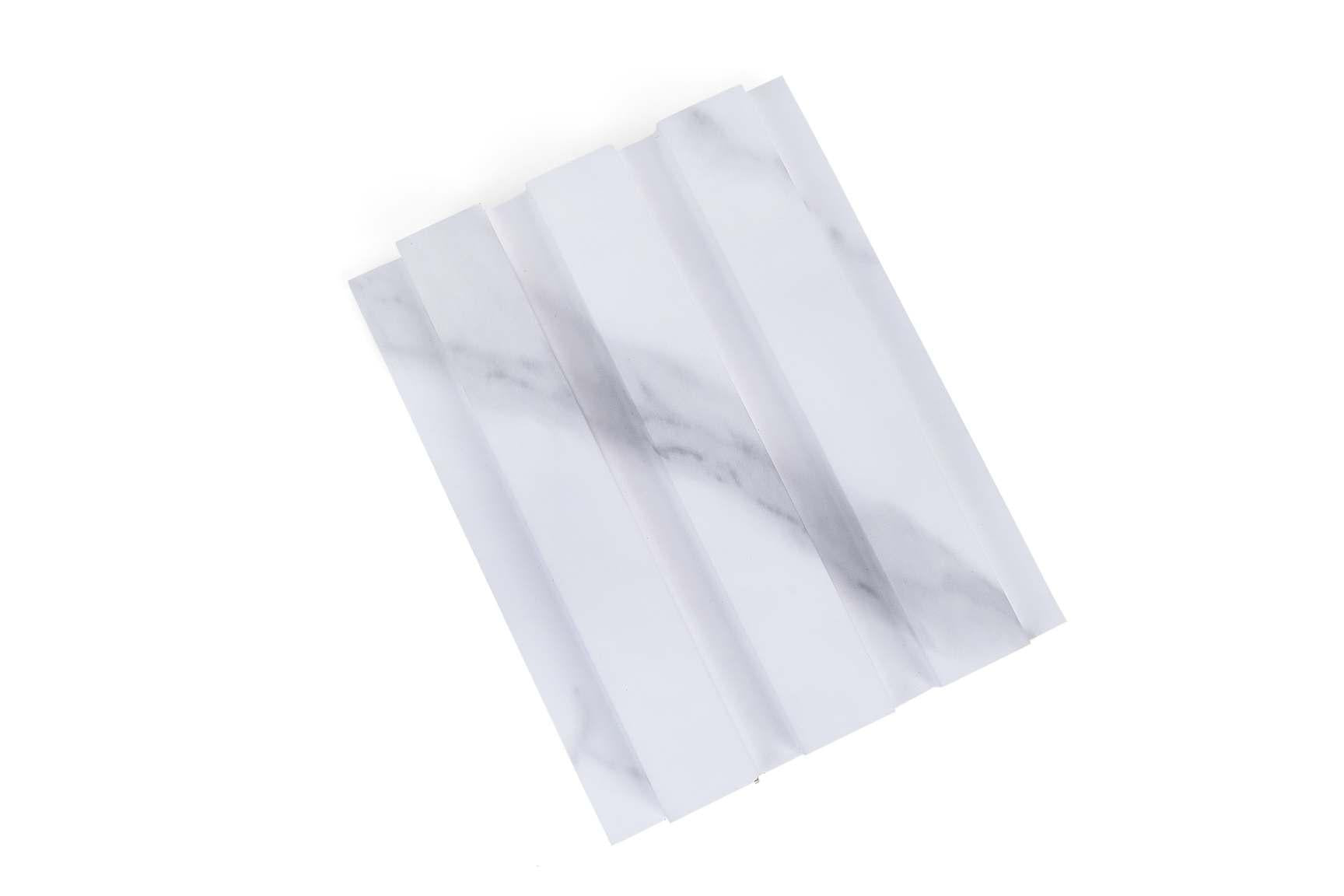 Marble Finish White Mdf Louvers & Stone 10x0.41 Ft - Pn 02289