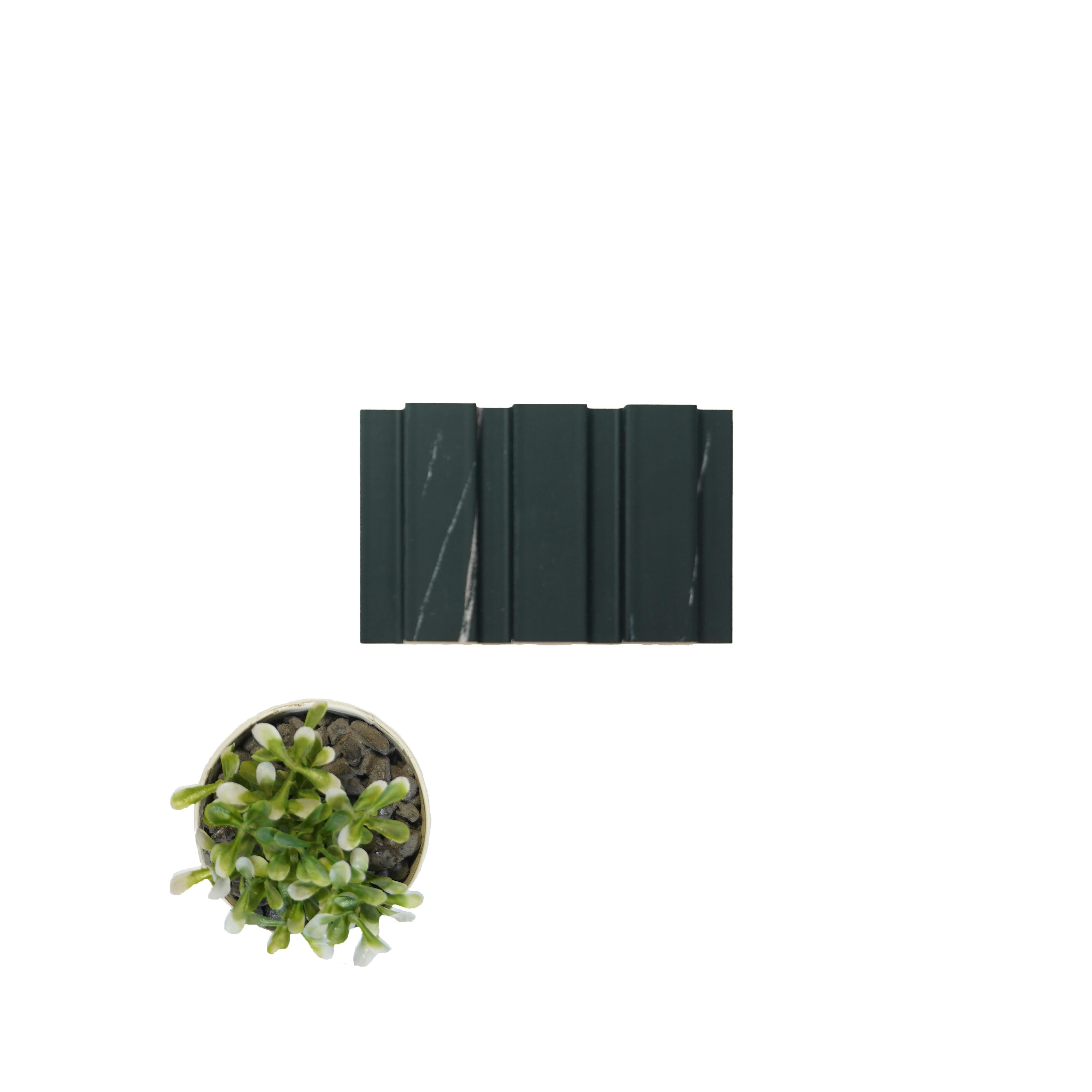 Marble Finish Black Mdf Louvers & Stone 10x0.41 Ft - Pn 02290