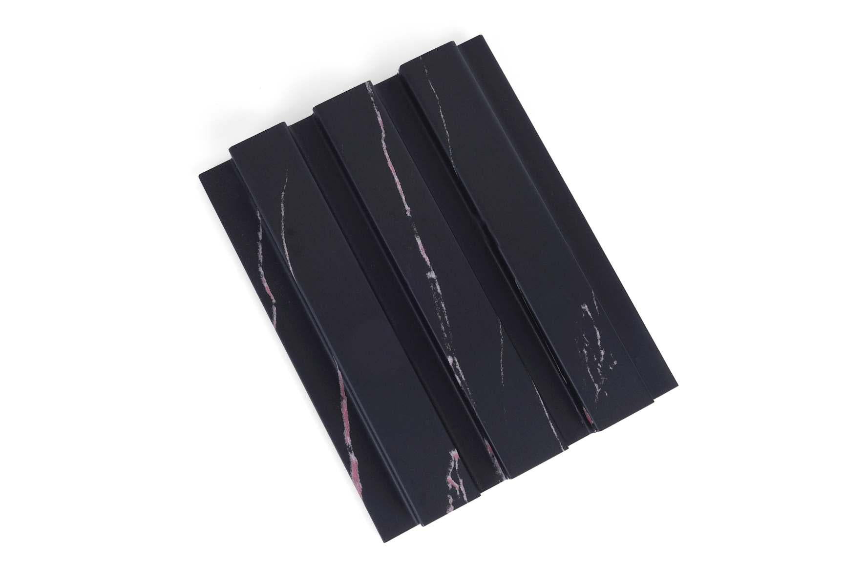 Marble Finish Black Mdf Louvers & Stone 10x0.41 Ft - Pn 02290