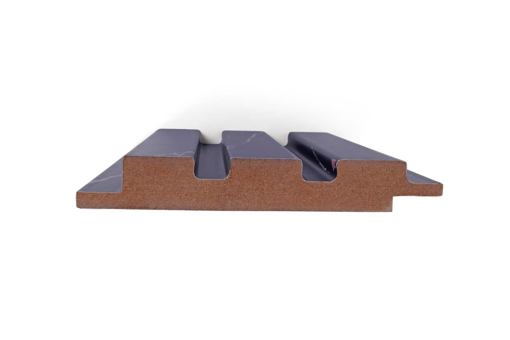 Marble Finish Black Mdf Louvers & Stone 10x0.41 Ft - Pn 02290