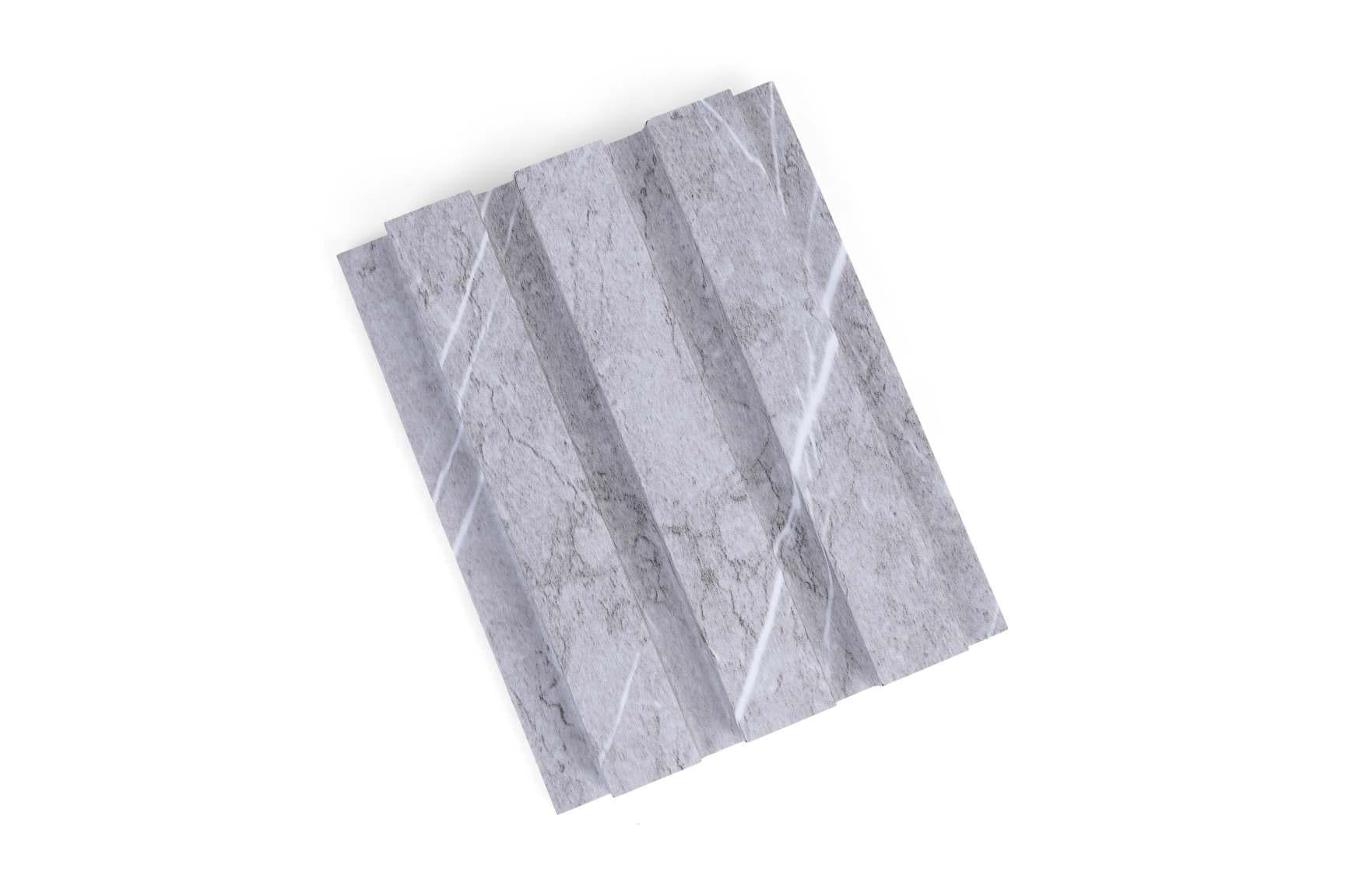 Marble Finish Grey Mdf Louvers & Stone 10x0.41 Ft - Pn 02292