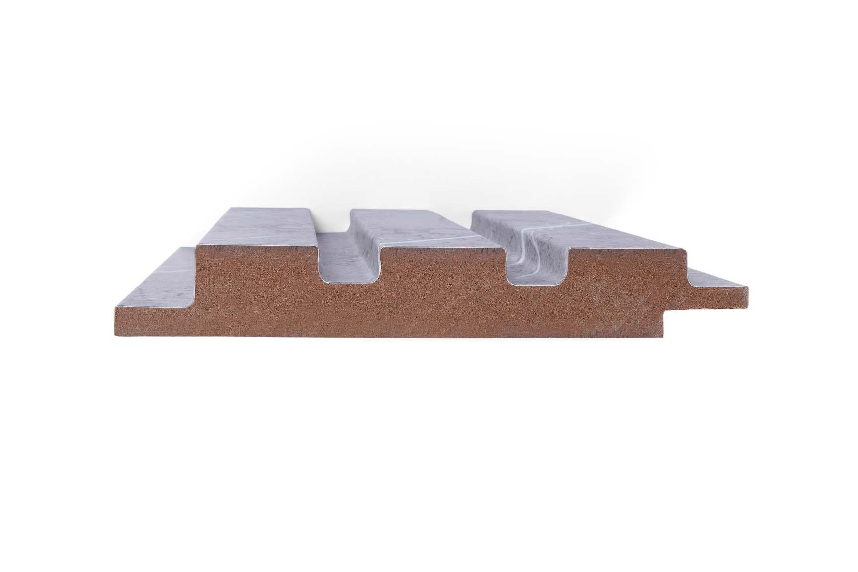 Marble Finish Grey Mdf Louvers & Stone 10x0.41 Ft - Pn 02292