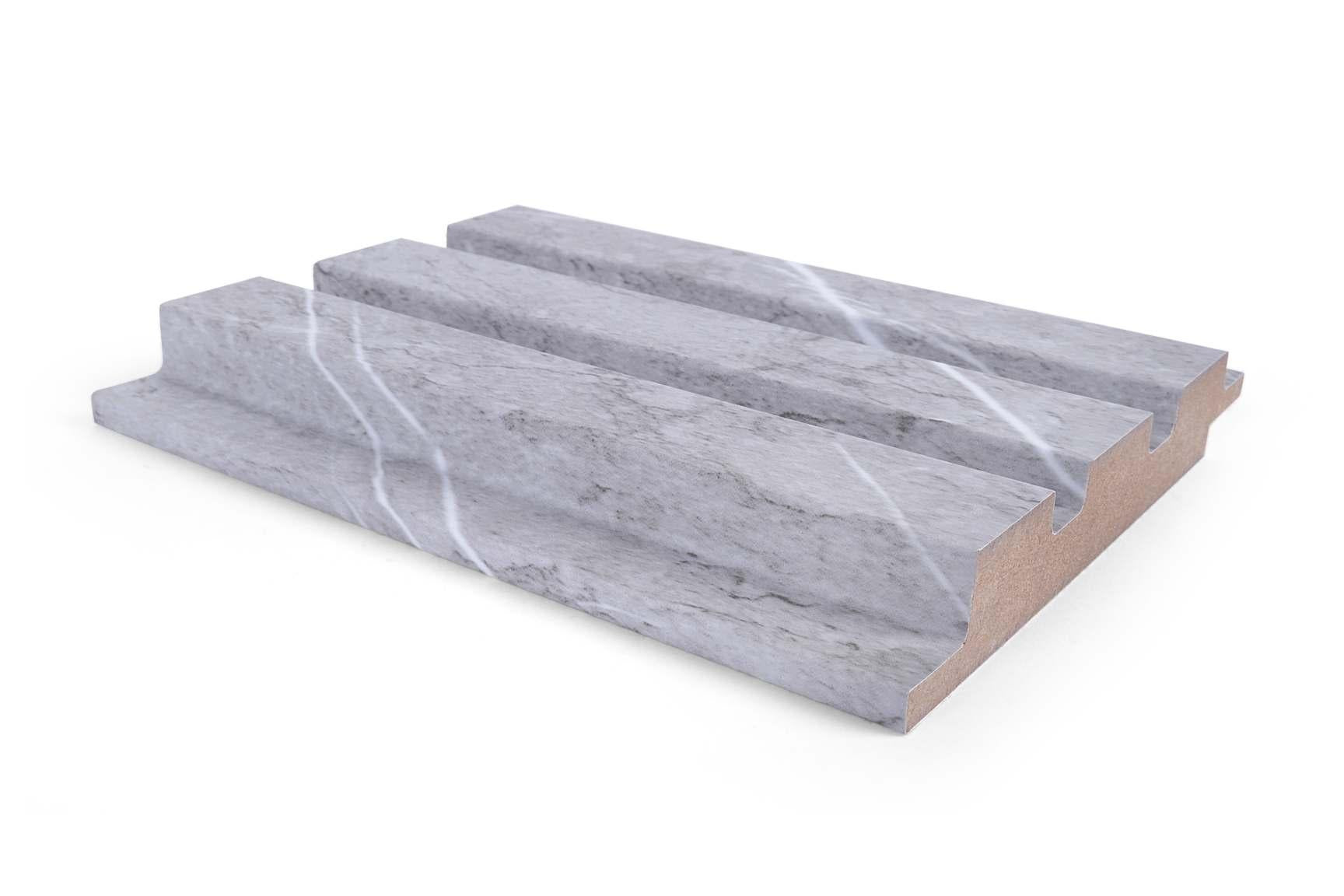 Marble Finish Grey Mdf Louvers & Stone 10x0.41 Ft - Pn 02292