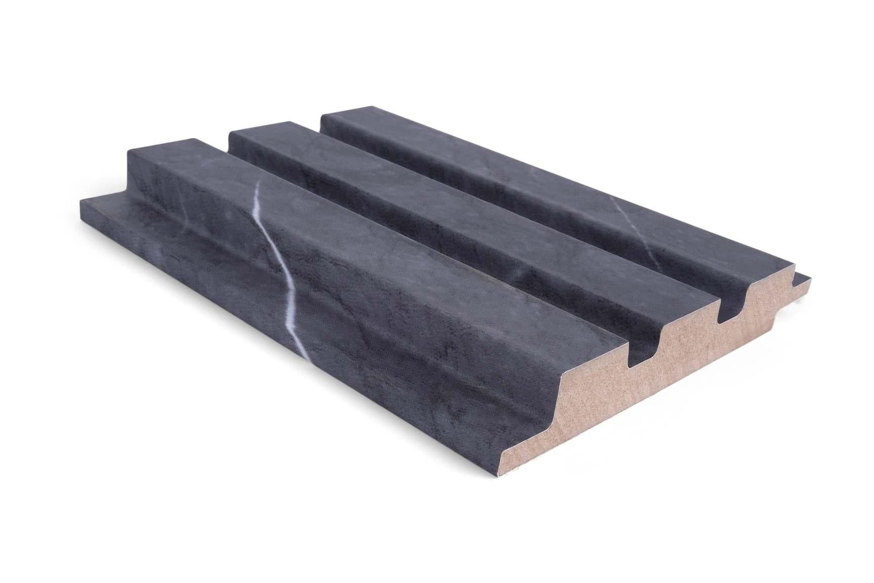Marble Finish Grey Mdf Louvers & Stone 10x0.41 Ft - Pn 02293