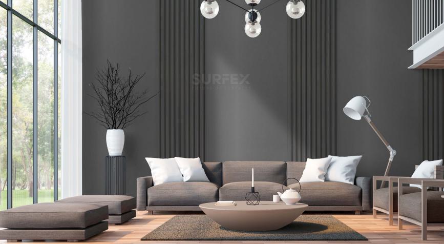 Premium Charcoal Grey Plain CPC Board 9.17x2 ft plain colors louvers Grey PN 02318