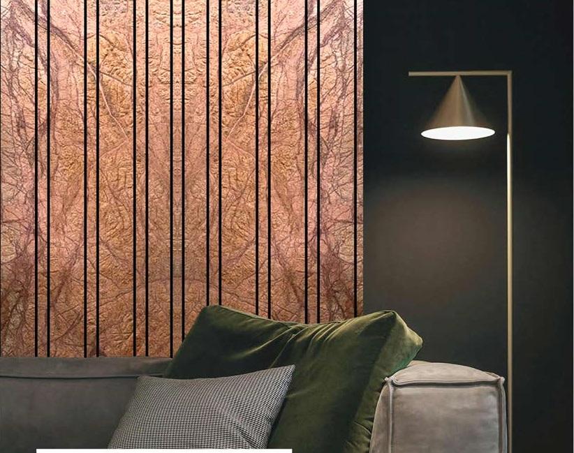 Autumn Choco Louvers/Panels 8x2 ft marble & stone Brown PN 02942