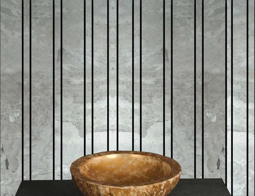 Moscow Sesame Black Louvers 8x2 ft marble & stone Grey PN 02944