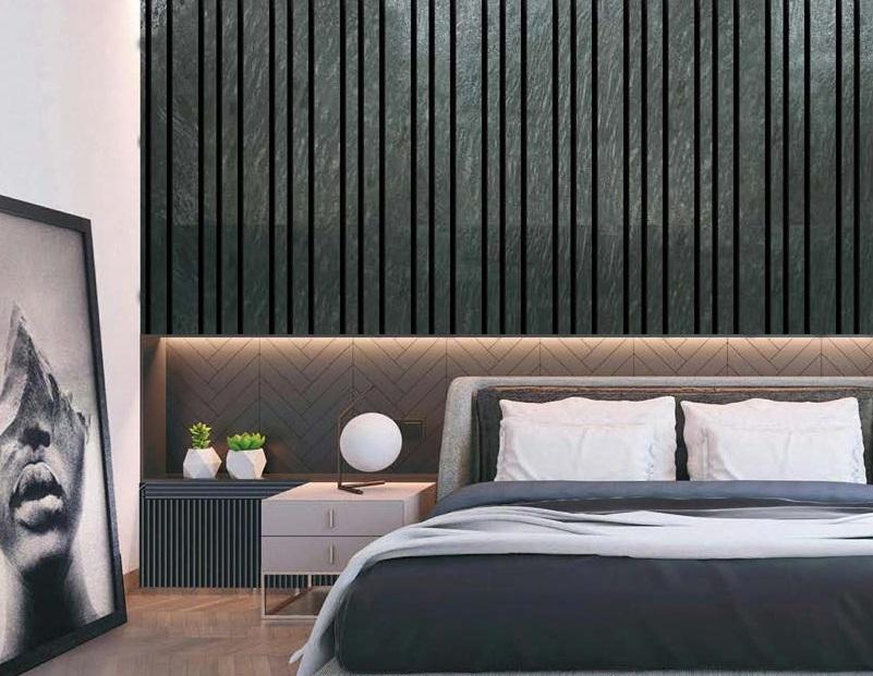 London Sapphire A Louvers/Panels 4x2 ft marble & stone Grey PN 02948