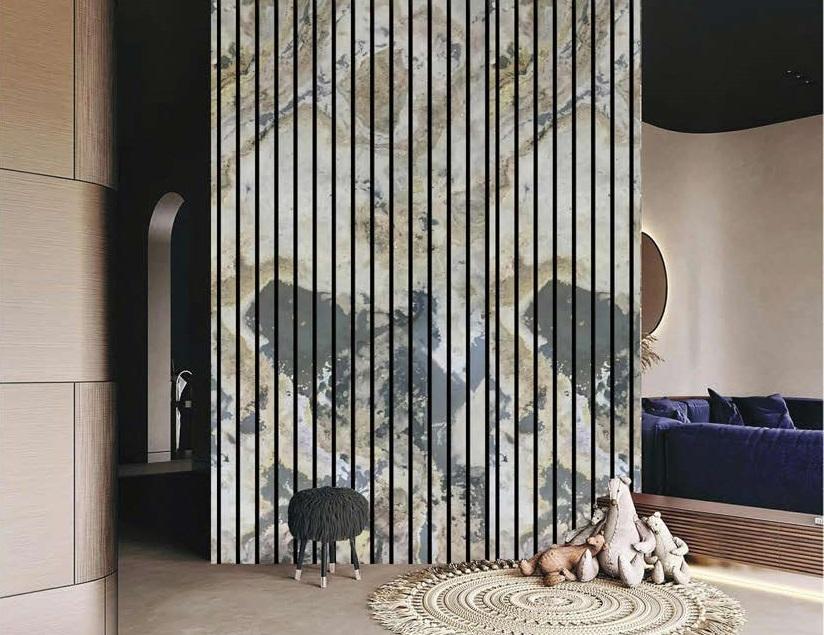 Seoul Macedonian B Louvers 8x2 ft marble & stone Grey PN 02951