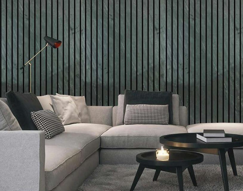 Hong Kong Metal Nero A Louvers 8x2 ft marble & stone Grey PN 02954