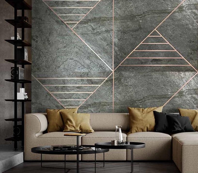 Tokyo Emerald Inlay Panels 8x2 ft designer louvers Grey PN 02961