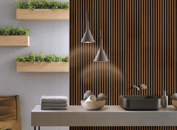 Charcoal Louver Wood Brown 8x0.41 Ft - Pn 03048