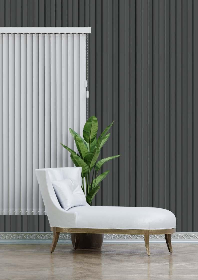 Pvc Louvers Panel Plain Colors Grey 8x0.41 Ft - Pn 03187